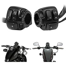 H RUO 1" Handlebar Control Switch 25mm Motorcycle Turn Signal Control Switch for Harley XL883 Sportster Softail V-Rod 1996-2012