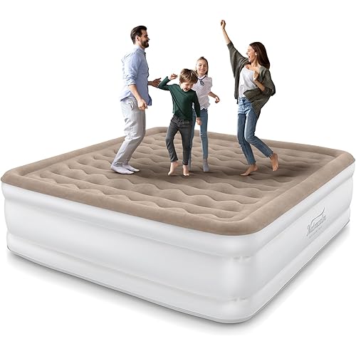 Air Mattress King with Built in Pump, Upgraded 20” Raised Blow Up Mattress, Inflatable Mattress for Camping Guest Home, Fast Inflation, King Size Air Bed, colchon inflable