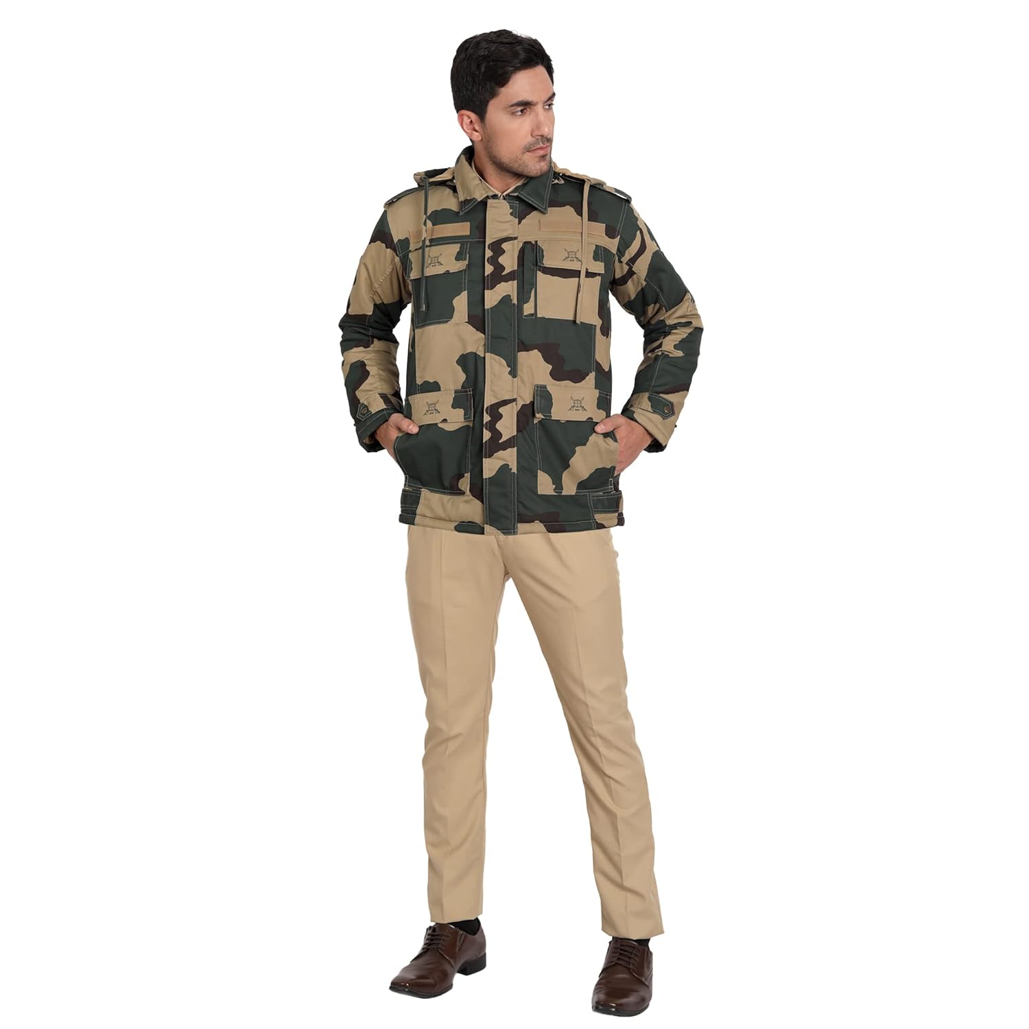 Buy BSF Uniform Jacket Camouflage and Quilted with Full Sleeves and