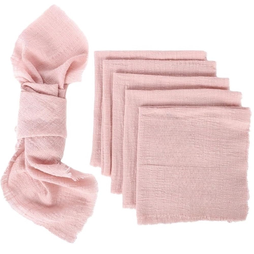 Servietten aus Baumwoll-Leinen-Mischgewebe, 30 x 30 cm, quadratisch, 12 Stück, for die Tischdekoration(Pink)