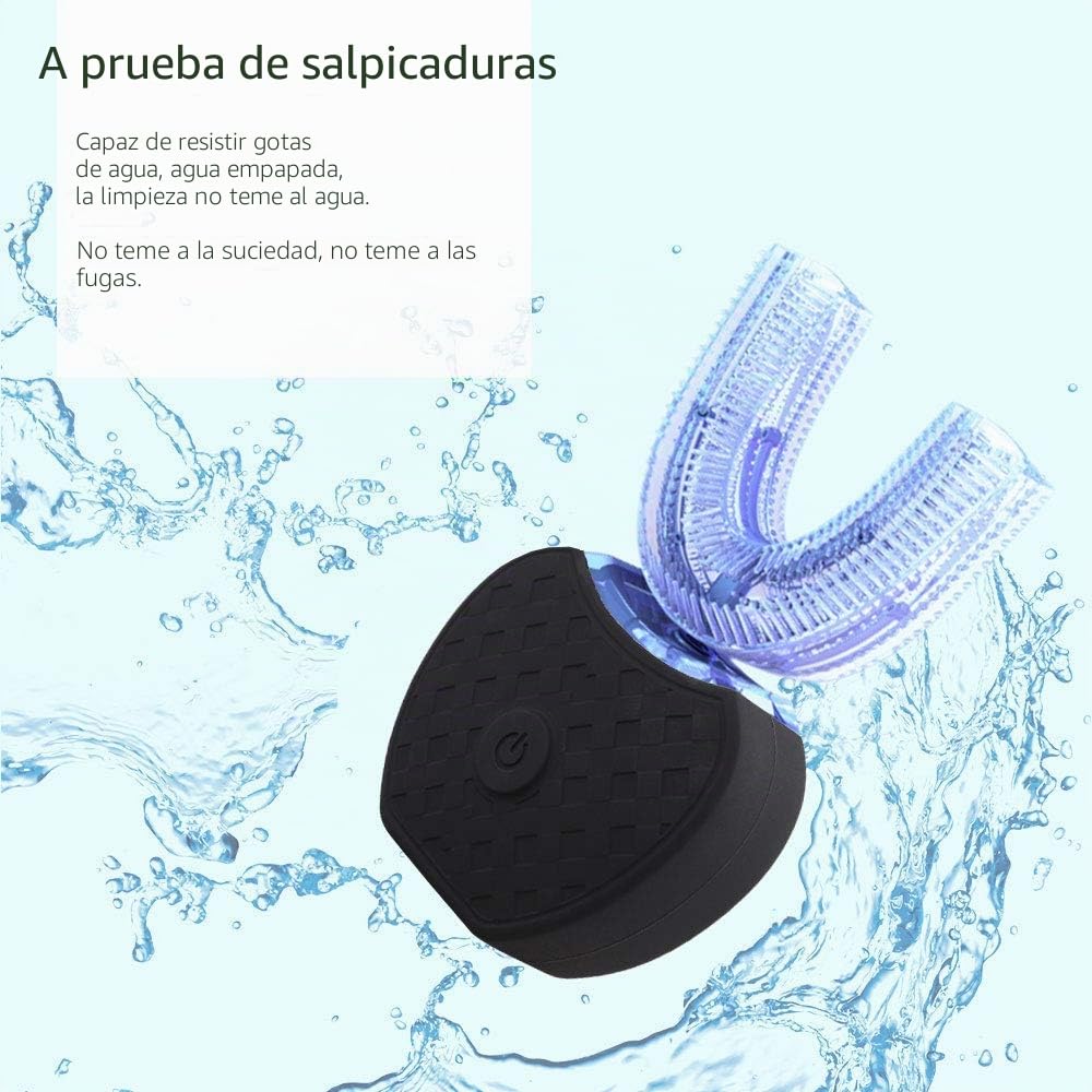 Cepillo de Dientes Ultrasónico Automático, Cepillo de Dientes Eléctrico Ultrasónico 360° para Adultos (Negro)