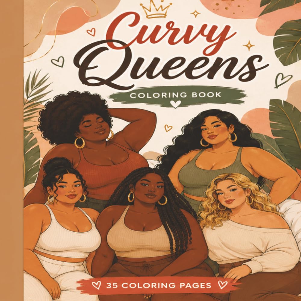 Curvy Queens Coloring Book: Bold & Beautiful Body Positive Coloring Fun for Women