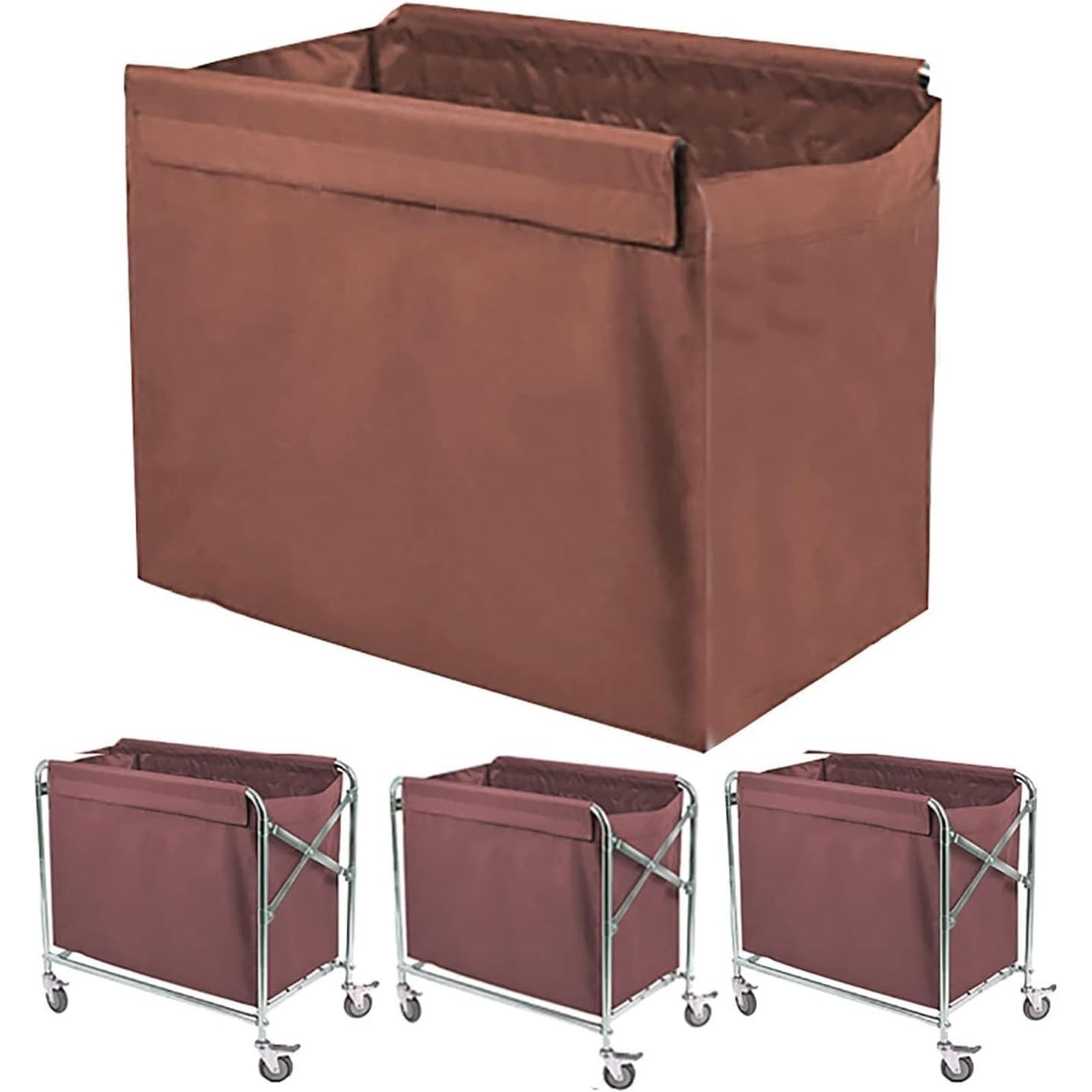 Lumouzhou Bruin Multipurpose Laundry Cart Liner Replacement Bag For Cleaning Cart Multicolor 44X77x60cm(Bruin)