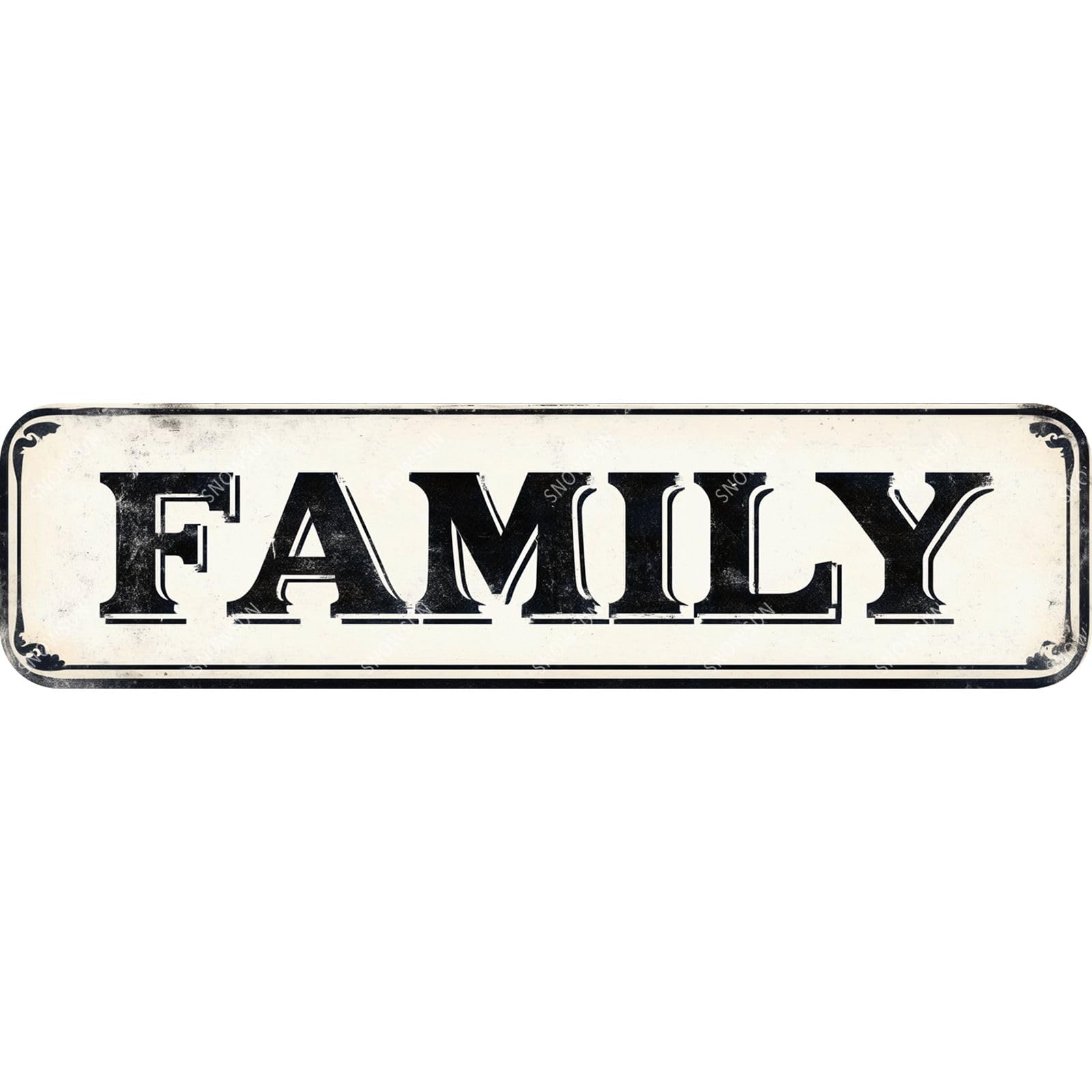 Family Street Tin Sign Aluminum Metal Sign Wall Decor for Home Farmhouse Bar Cafe Fence Yard Decor 4x16 Inch