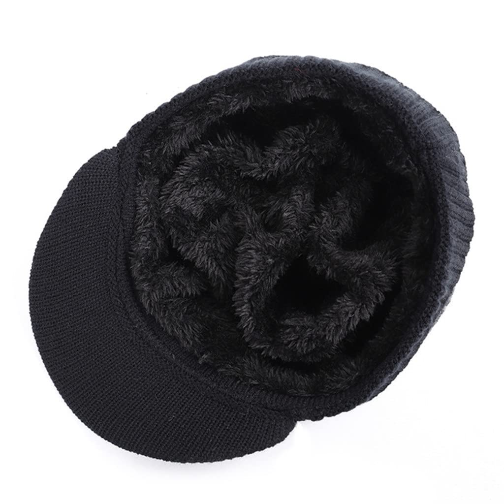 Wintermützen-Schal-Set für Herren, Beanie-Mütze, Mütze, Herren, Wollschal, Mützen, Sturmhaube, Motorhaube, Strickmütze (Farbe: D, Größe: Talla ?nica) (3er-Pack)