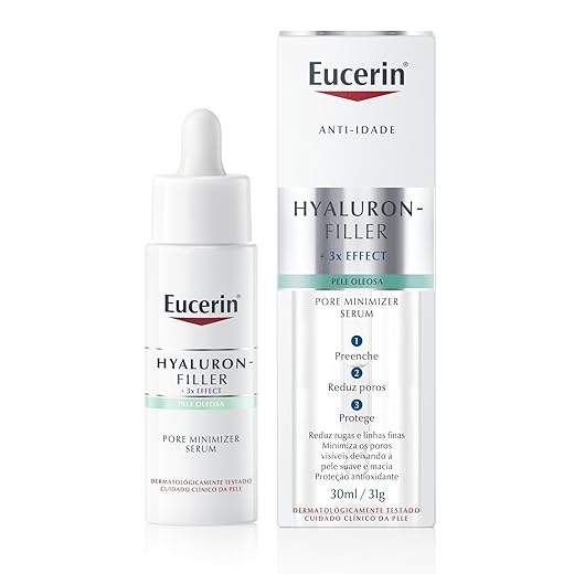 EUCERIN Sérum Facial Anti-idade Redutor de Poros 30ml, Pore Minimizer, Peles Oleosas, Hyaluron-Filler, Ácido Hialurônico, Antirrugas