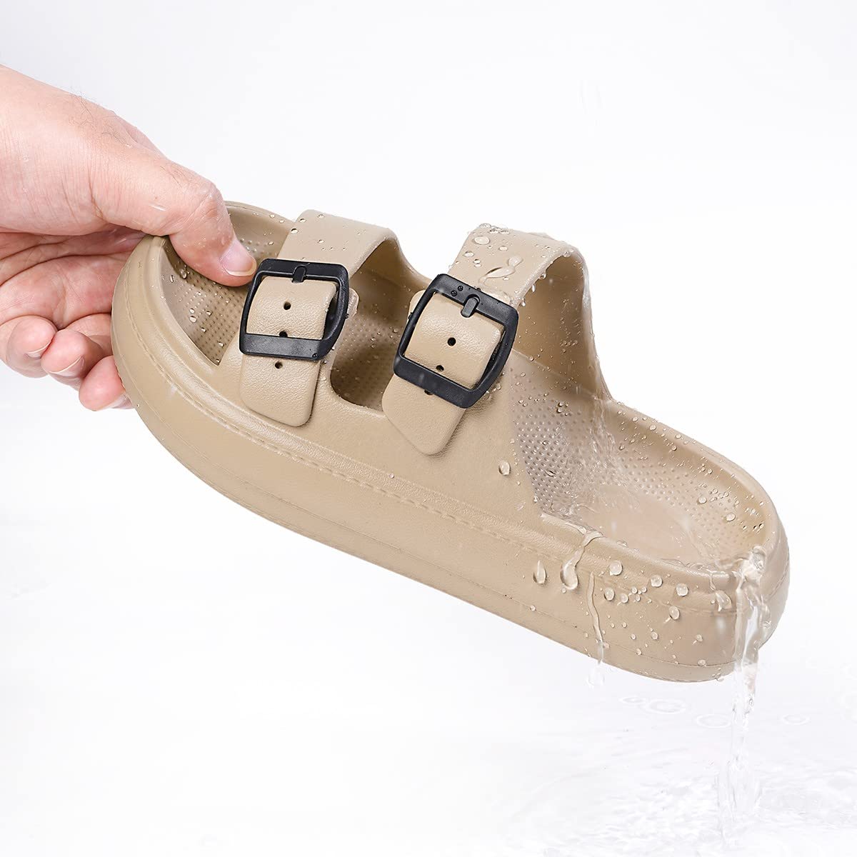 Gaatpot Zapatilla de Baño Niños Niña Chanclas Zapatos de Playa y Piscina Ajustable Doble Hebilla Sandalias Antideslizantes