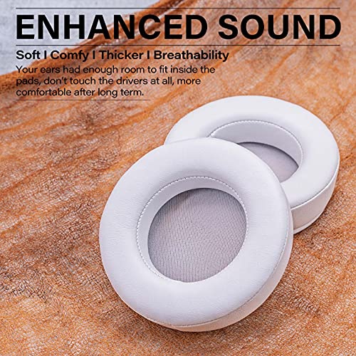 Almohadillas compatibles para auriculares Virtuoso RGB Wireless SE - Espuma viscoelástica - Almohadillas de cuero PU (Blanco) miniatura 6