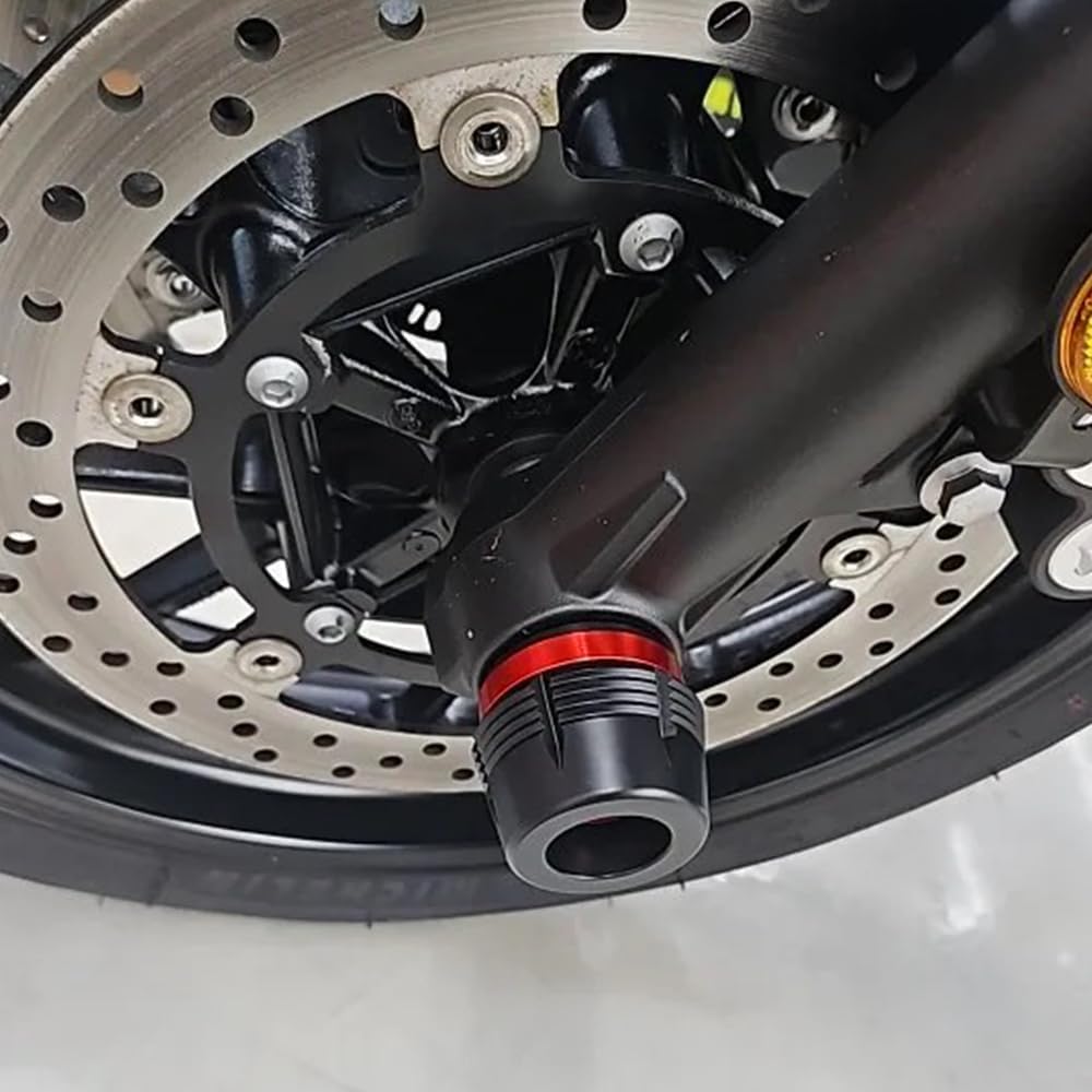 MOWOK Tamponi Forcella Asse Anteriore Moto Accessori per Ninja 650 ninja 1000sx ZX6R Versys650 Z900 RS Z 900 Z650 2017-2023 2024 Z900 2025 Protezione Anticollisione (Rosso)