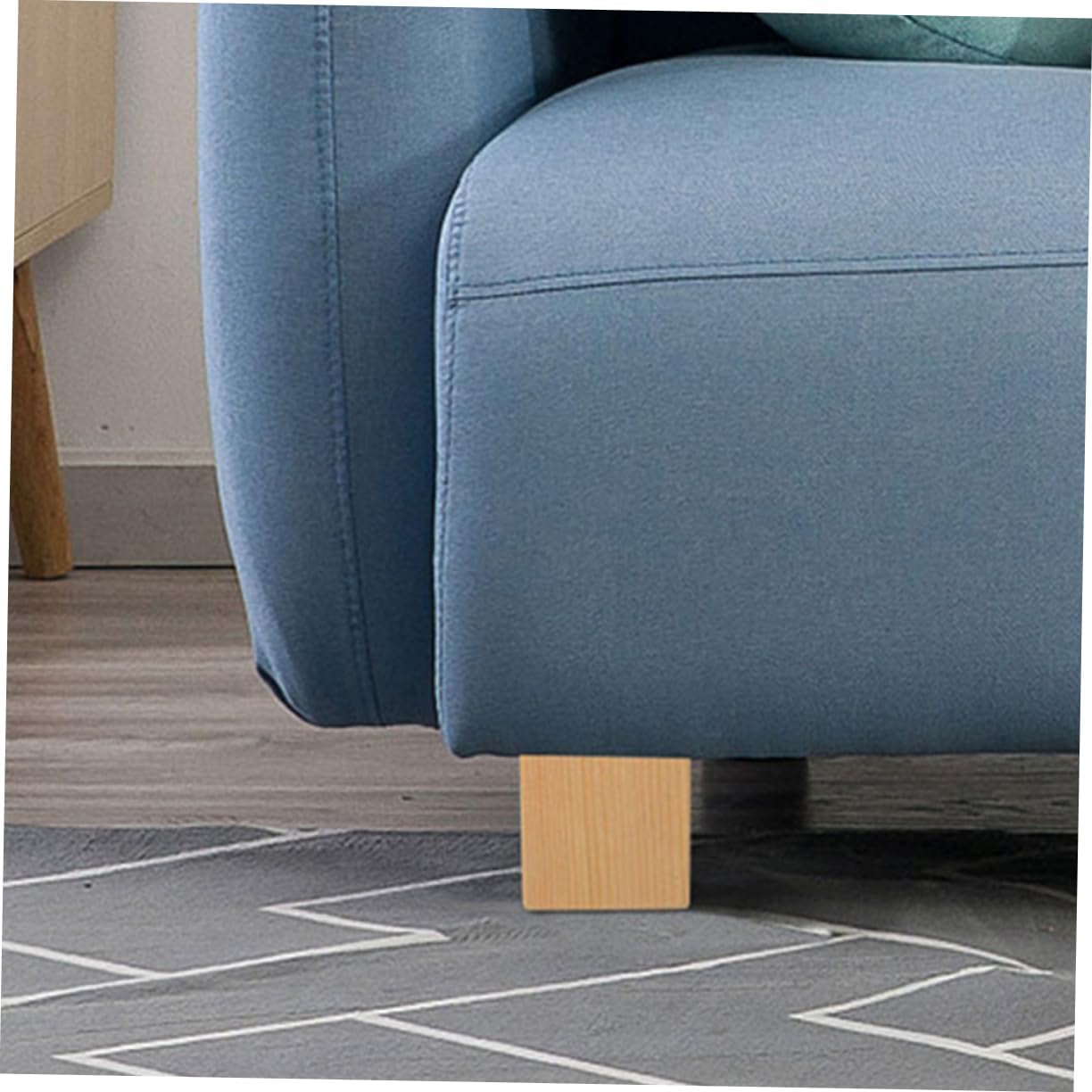 ORFOFE 4pcs Wooden Bed Leg Pads Furniture Risers for Bed Frame Sofa Chair Table Legs Riser Blocks Stability