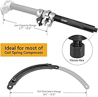 Vista 2 de EWK Juego de 3 compresores de resorte helicoidal de alta resistencia Macpherson Strut Spring Compressor Set con mordazas de seguridad y soporte