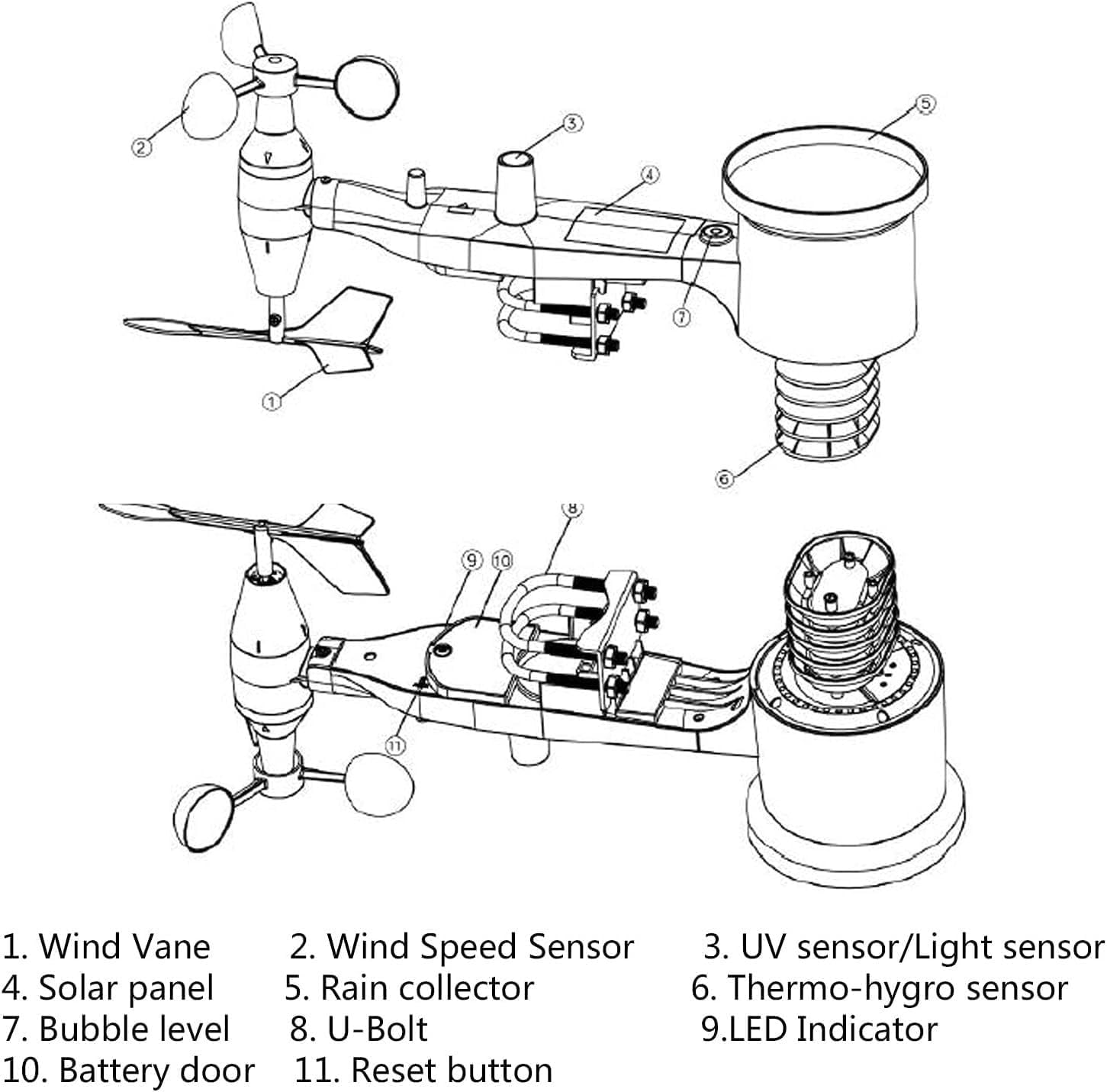 Professional Precise WiFi Weather Station, Multifunctional Internet Wireless Weather Station with Outdoor Sensor