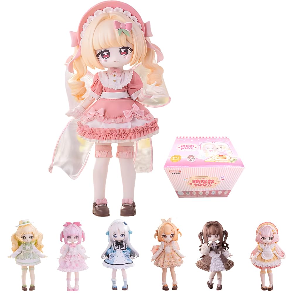 niannyyhouse BJD Blind Box Figurki, Ball Jointed Doll z ubraniami, seria Sweetr Girl, 1/12 Figurka kolekcjonerska w skali 1/12 (6 sztuk)