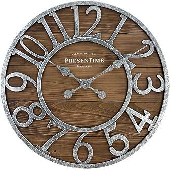 Vintage Distressed Metal Wooden Wall Clocks product photo