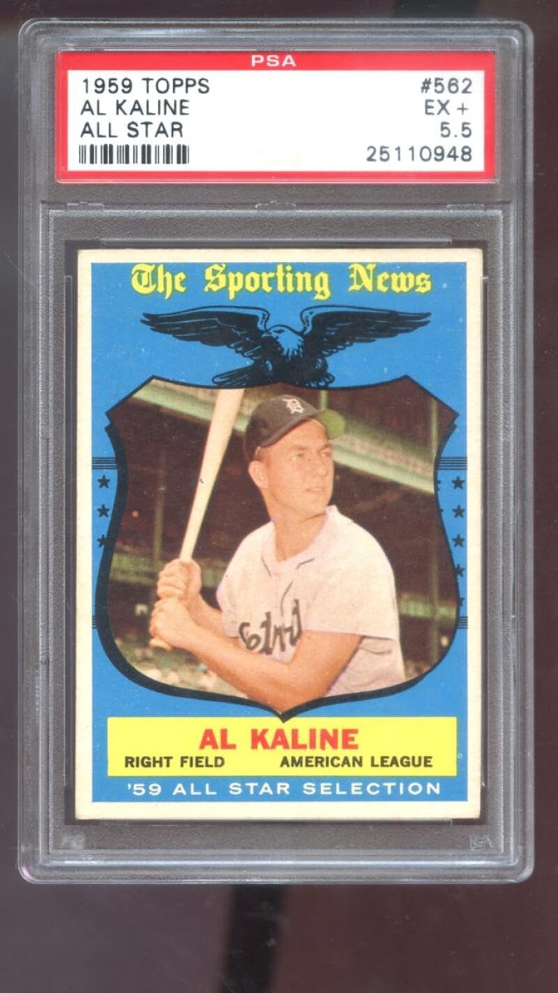 1959 Topps #562 Al Kaline All Star PSA 5.5 Graded Baseball Card MLB The Sporting News '59 Selection