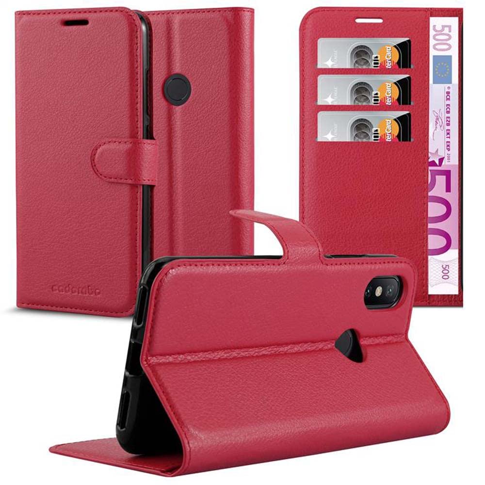 Cadorabo Cover A Libretto Con Portafoglio Per Xiaomi Redmi Note 5 - Pelle Sintetica Rossa, Chiusura Magnetica, Fessure Per Carte E Banconote, Supporto Stand