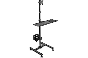 Mount-It! Rolling Computer Cart Desk - Ultimate Workstation with Ergonomic Design