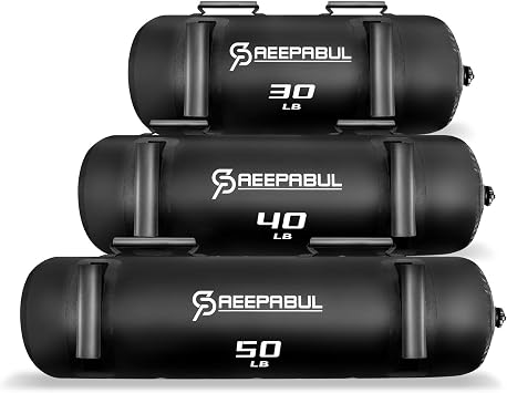 Aqua Bags for Workout 5-45lbs - Ultimate Core Water Weights Aqua Bag - Portable Stability Fitness -Stability, Core and Balance Training - Portable Fitness Equipment - Includes Three Bags