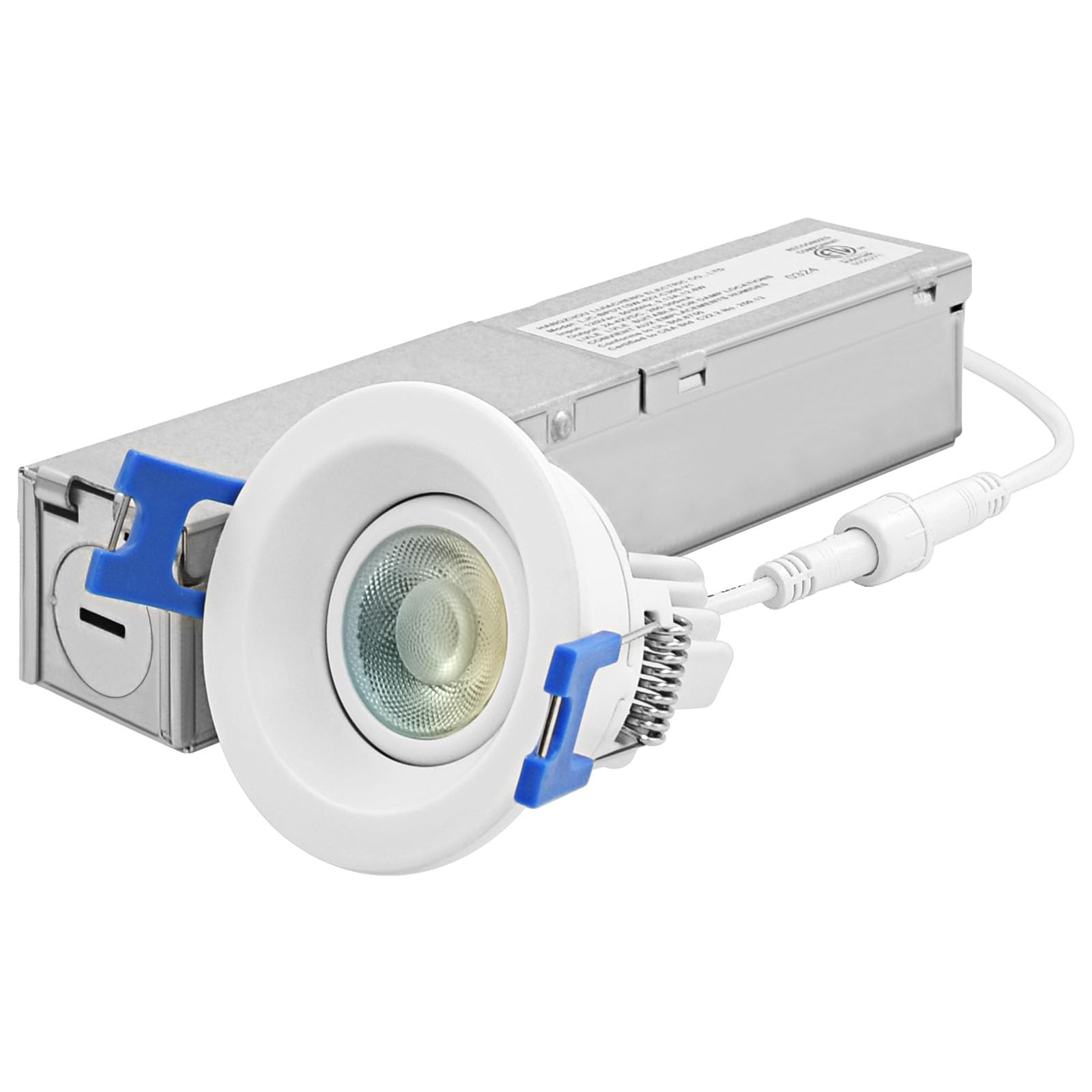 LUXRITE 1 Inch Gimbal Adjustable LED Recessed Light with J-Box