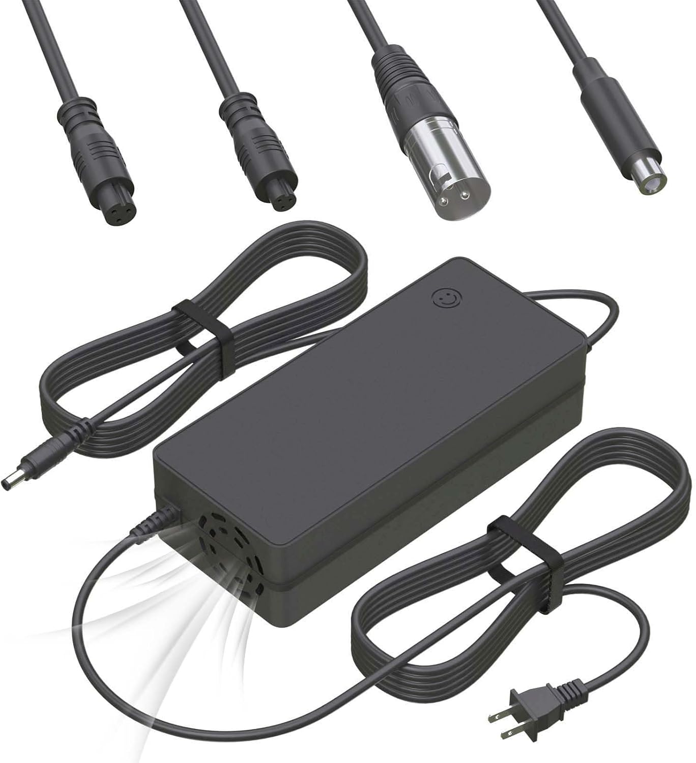 54.6V 2A Charger for 48V Lithium Battery with 5 Output Heads Compatible with Gotrax, Razor, Jetson, Ninebot, Swagtron, Segway, Hiboy
