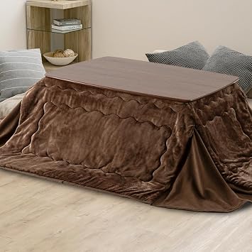 Iris Plaza Kotatsu Comforter, Rectangular, 65.0 x 76.8 inches 165 x 195 cm, Space Saving Kotatsu Comforter, Antibacterial Cotton, Energy Saving, Improves Heating Effect, Solid Color, Mocha Brown
