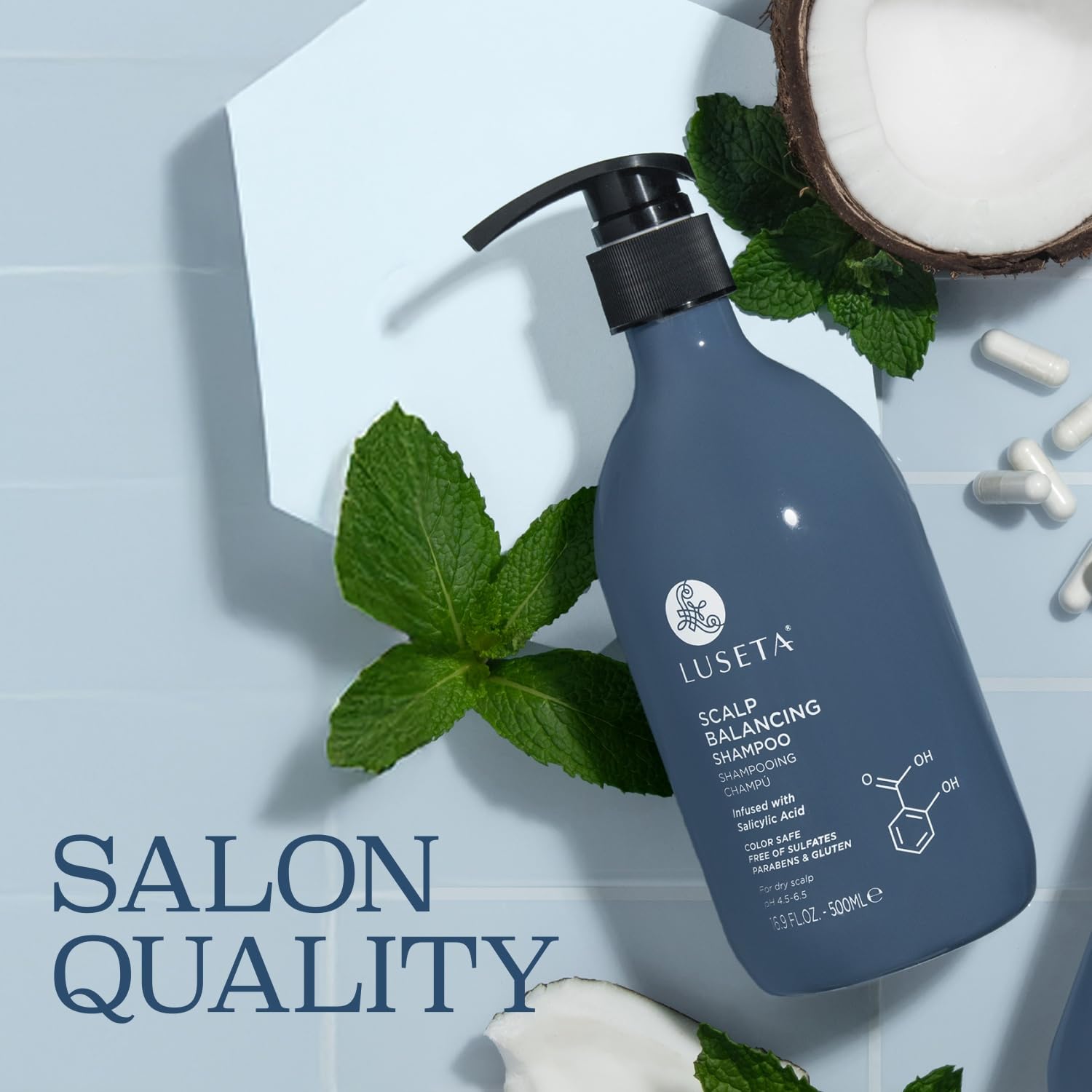 Luseta Scalp-Balancing Shampoo for Women, Reducing Build-up with Salicylic Acid, Anti-Dandruff Shampoo for Men, Clarifying for Refreshing, pH-Balanced, 16.9 Fl Oz - Image 6