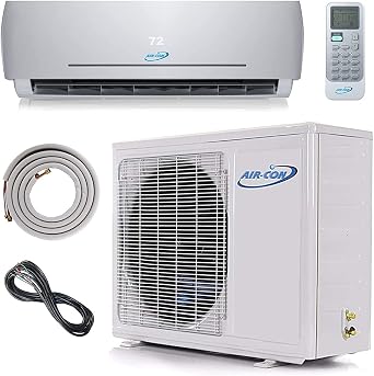 Air-Con Blue Series 3 Ductless Mini Split Air Conditioner Inverter Heat Pump Complete Unit with 15 ft Kit 24,000 BTU