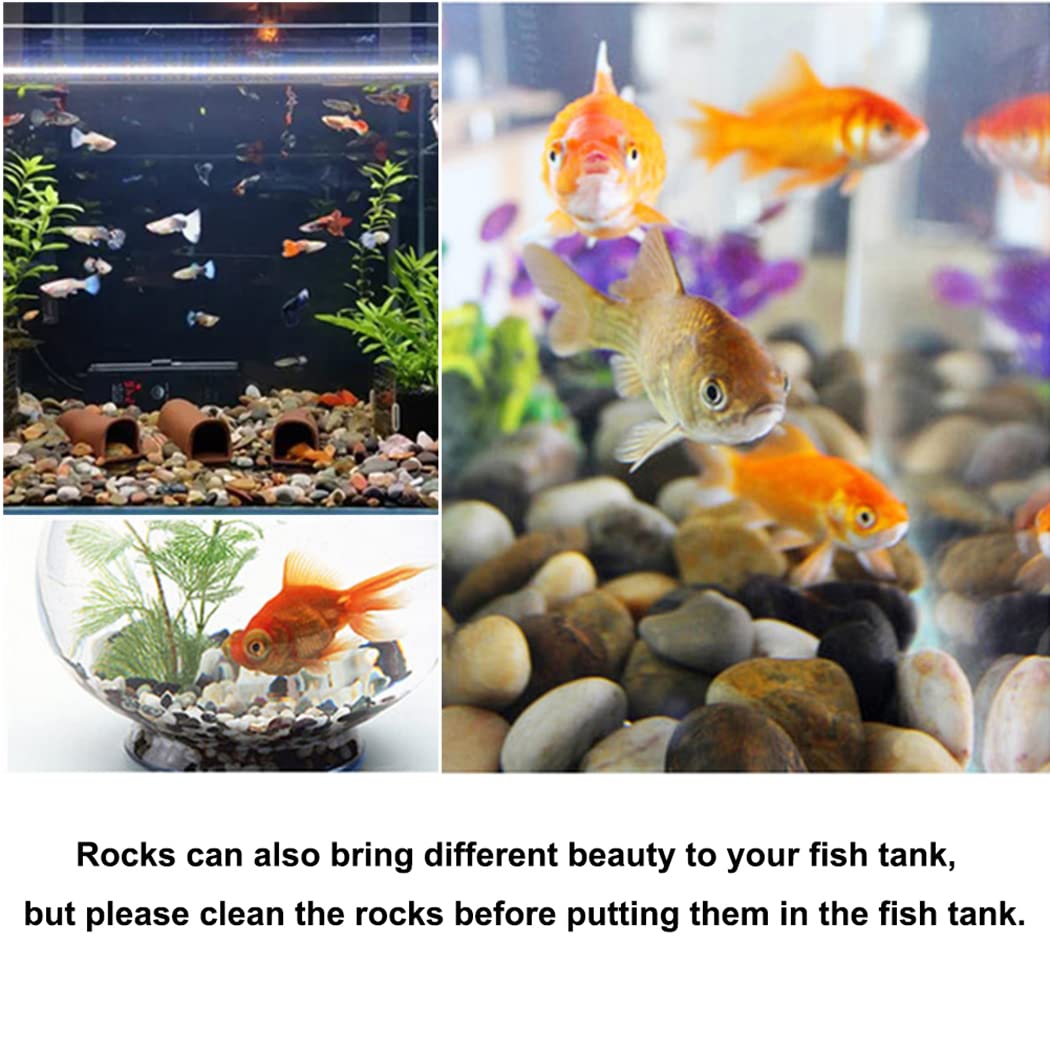 HOT SEAL 12 lb Mixed Color River Rock Stones 1~1.5", Natural Decorative Highly Polished Pebbles, Indoor Decorative Stones for Plant, Aquariums, Landscaping, Garden Flower Bed, Vase Fillers