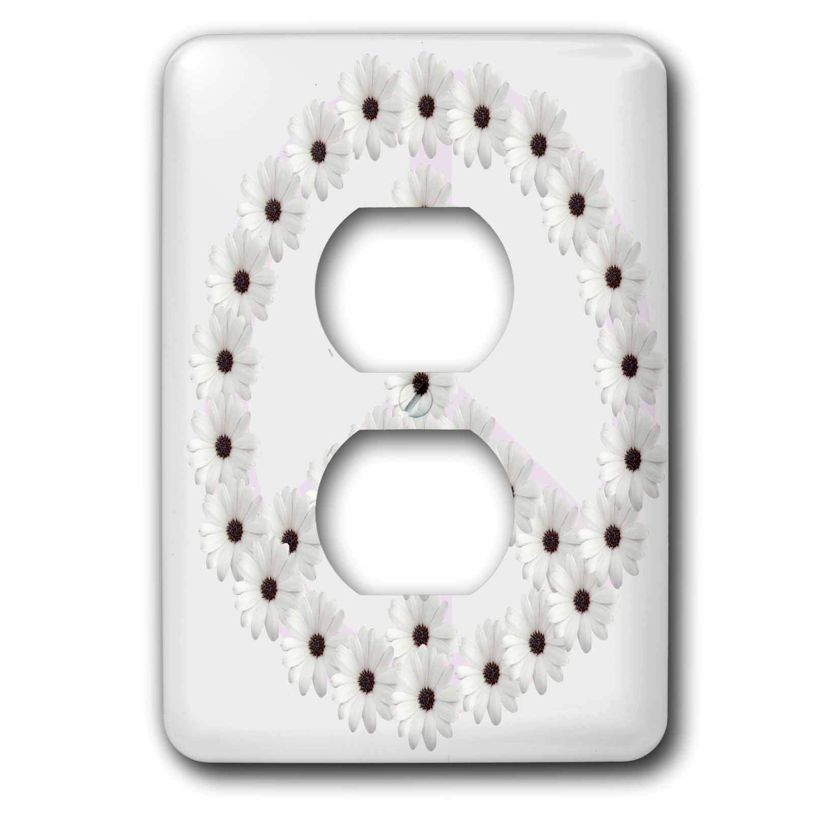 Plaque de paix florale 3dRose pour sublimer le salon ou la chambre 2 prises