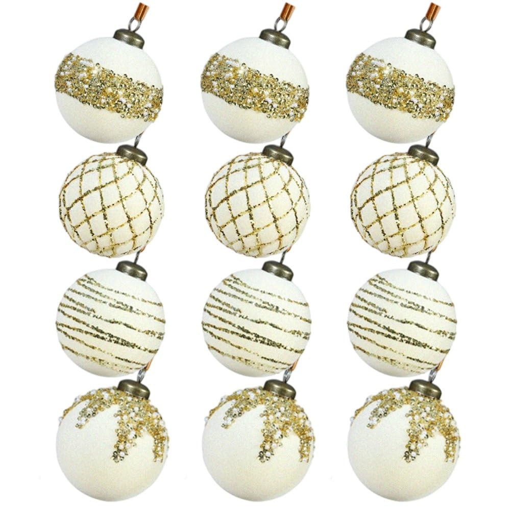 Boules de Noël décoratives suspendre sapin fête lot 12 pièces intérieur