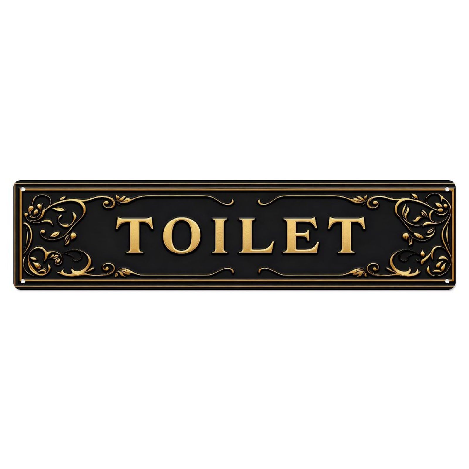 Ornate Gold Design Tin Sign Vintage Metal Sign Home Bar Garden Indoor & Outdoor Wall Decor Retro Metal Poster 4x16 Inch