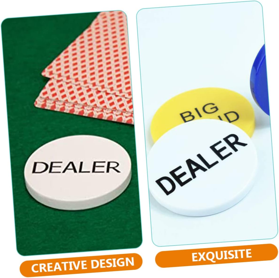 WOONEKY 3pcs Bingo Chips Markers Poker Chips Counting Discs Game Tokens for Bingo Games Poker