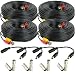 Amcrest 4-Pack 100 Feet Pre-Made All-in-One Siamese BNC Video and Power CCTV Security Camera Cable with Two Female Connectors for 960H & HD-CVI Camera and DVR (SCABLEHD100B-4pack)