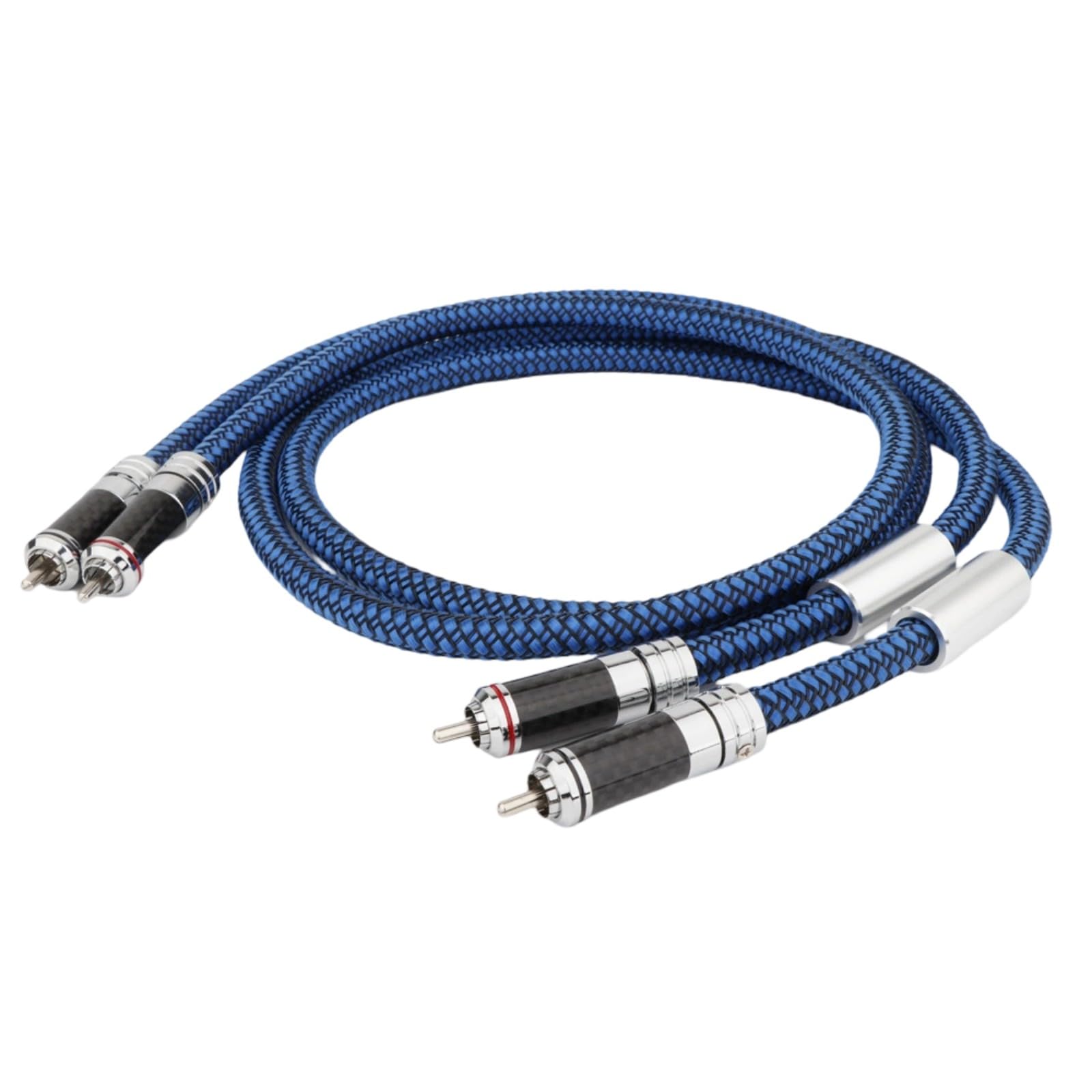 Câble audio plaqué argent 2RCA mâle contre la perte de signal hifi