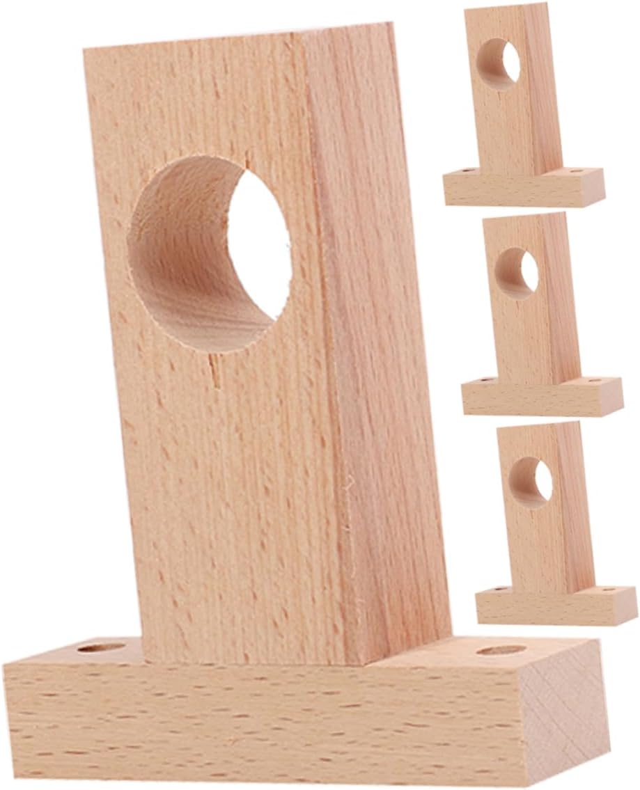 4pcs Wooden Curtain Rod Bracket Holders Heavy Duty Support for Window Drapes Easy to Install Design for Living Room and Bedroom Curtains