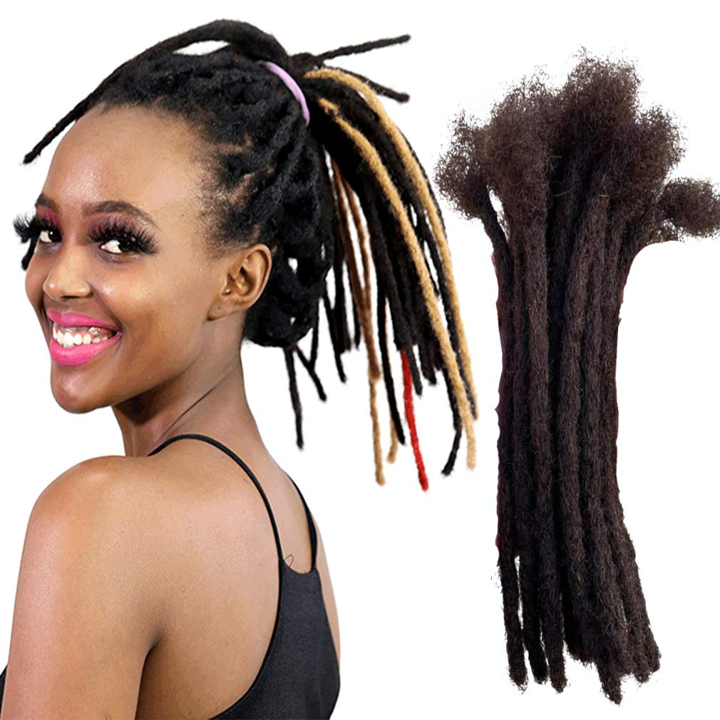 Amazon.com : Human Hair Dreadlocks Extensions Handmade Locs Crochet Hair  Extension 40 Strands (0.4cm diameter) (8", 4 Medium Brown) : Beauty &  Personal Care