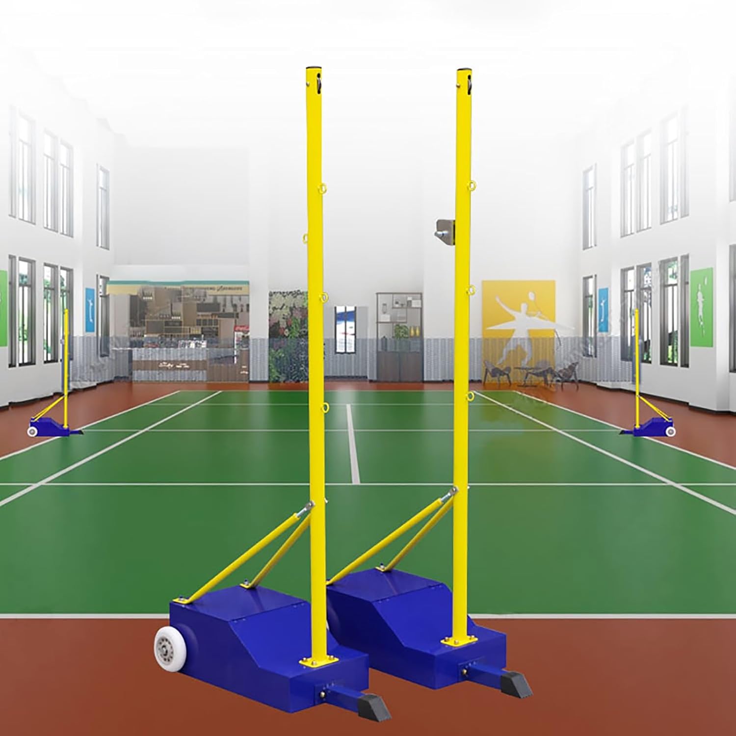 Gtzly Badminton Net Stand Outdoor Badminton Net with Stand, Family Friends Badminton/Volleyball/Tennis/Ball Game Sport Train Equipment, for Sports Ground Garden