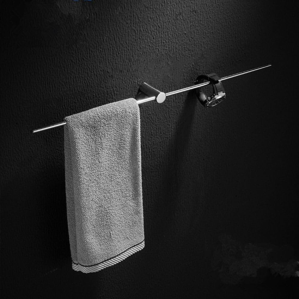 Barra porta asciugamani da bagno in oro nero da 50 m, porta accappatoio, set di accessori per il bagno, cromato, 50 cm