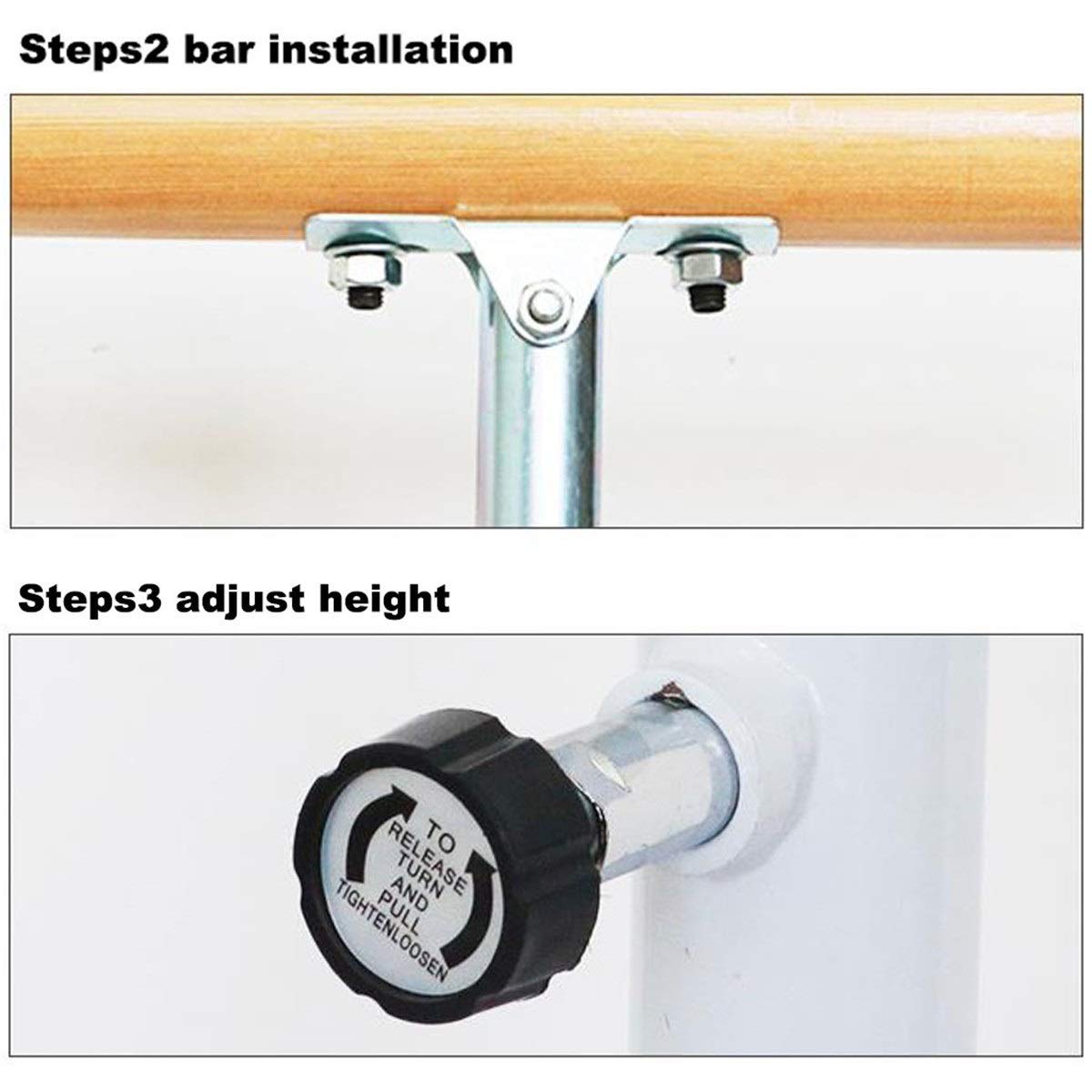 Double Ballet Barre Bar, 5FT Adjustable Dancing Bar for Adults Or Girls, Fitness Equipment for Training Dance, Sports