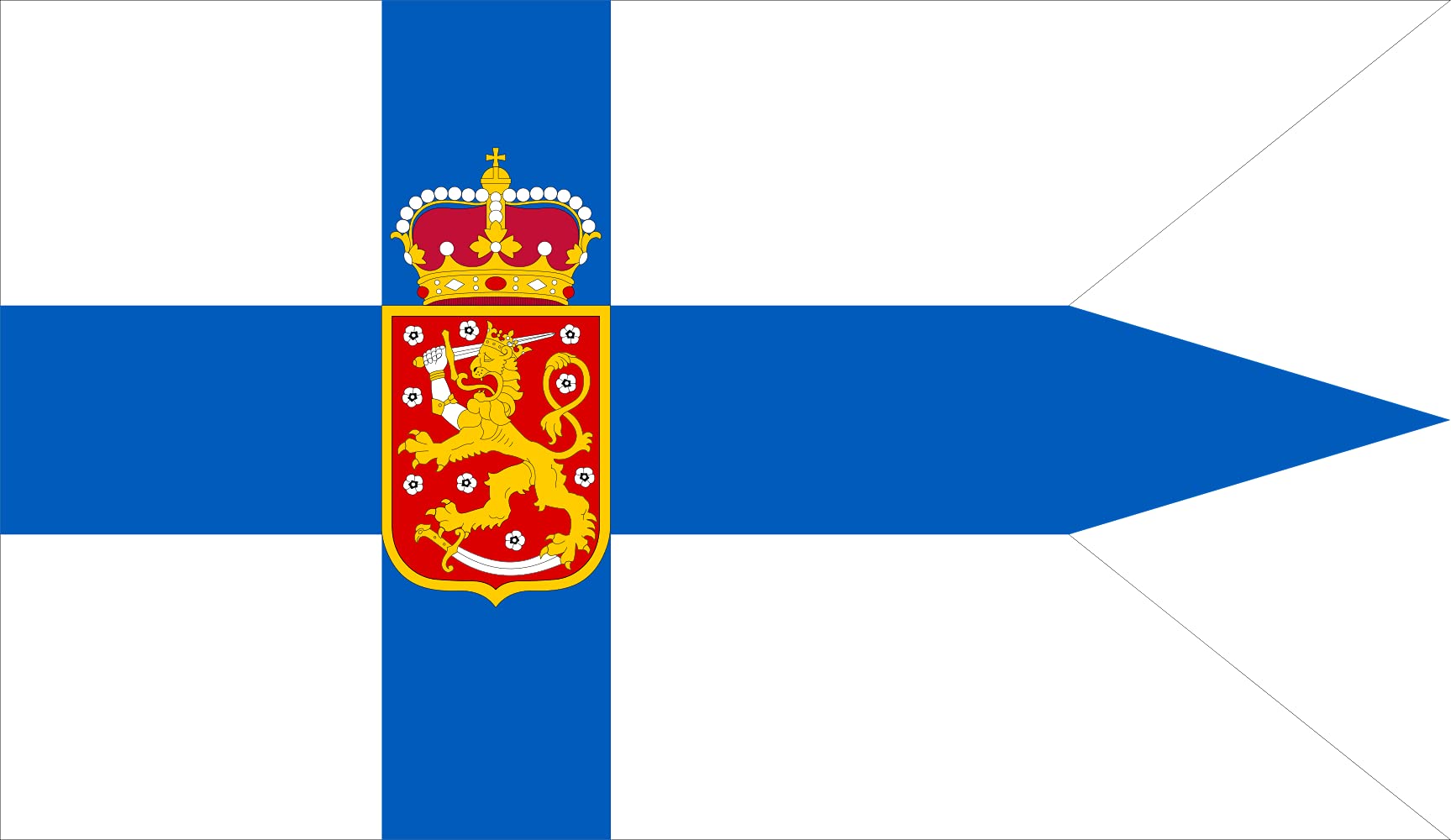 Drapeau Finlande 1918-1920 militaire grand format XL résistant pour mât extérieur