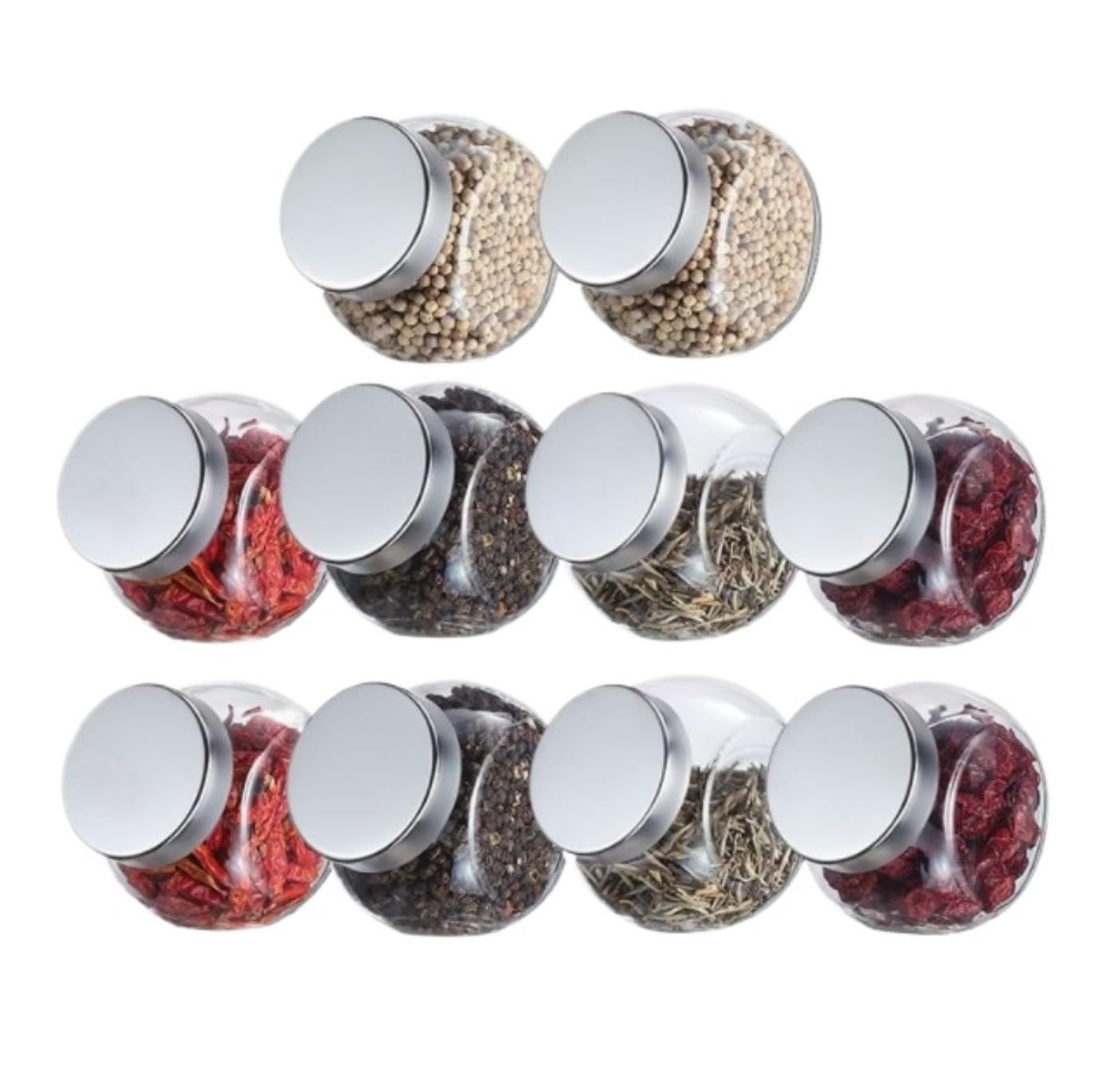 AMULONG Sweet Jars Apothecary Cookie Jars For Kitchen Counter With Lids Glass Jar With Lid Airtight Jars for Crafting(10pcs)