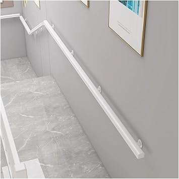 Wooden Handrail, 150cm Stair Hand Rai Indoor Banister Railing Wall Mounted Staircase Balustrade Outdoor Safety Grab Bar(White,50cm)