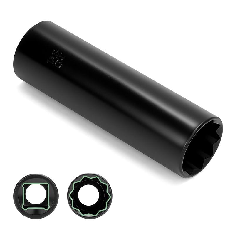 Soquete de Encaixe 10 Spline para Porca de Roda, Acionamento de 12,7 mm (1/2 pol.), glorider, para M14x1.5, M14x2.0, 9/16"-18 e M16x1.5, 1 peça