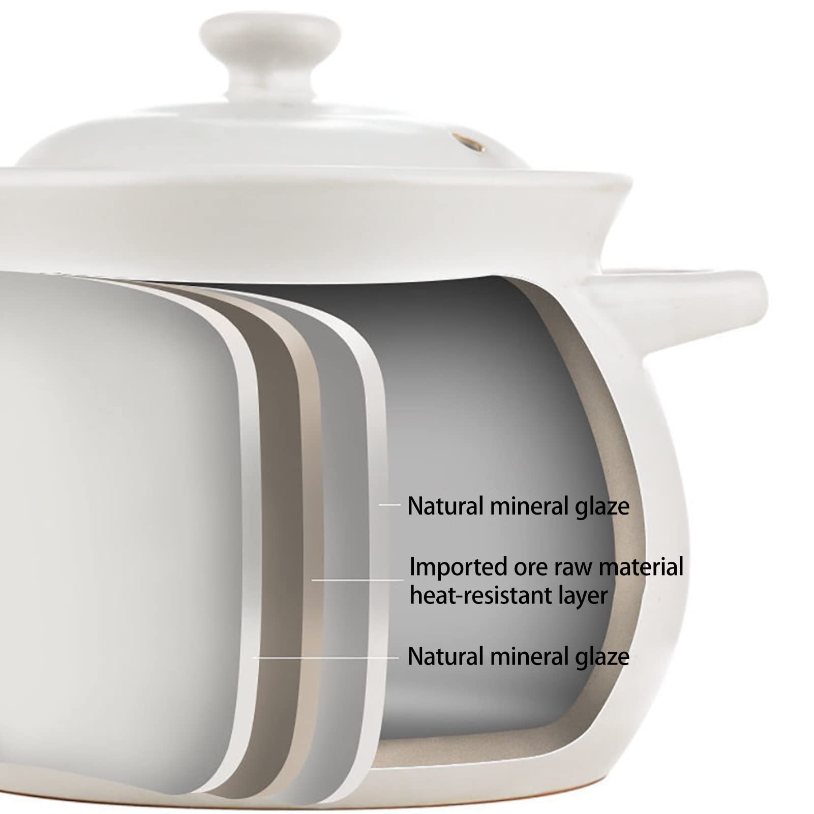 Gliniany Garnek Do Gotowania Podwójne Uchwyty Dutch Oven Z Pokrywką Nieprzywierający Ceramiczny Garnek Gotowania Gulaszu Gotowania Na Parze(6.2L)
