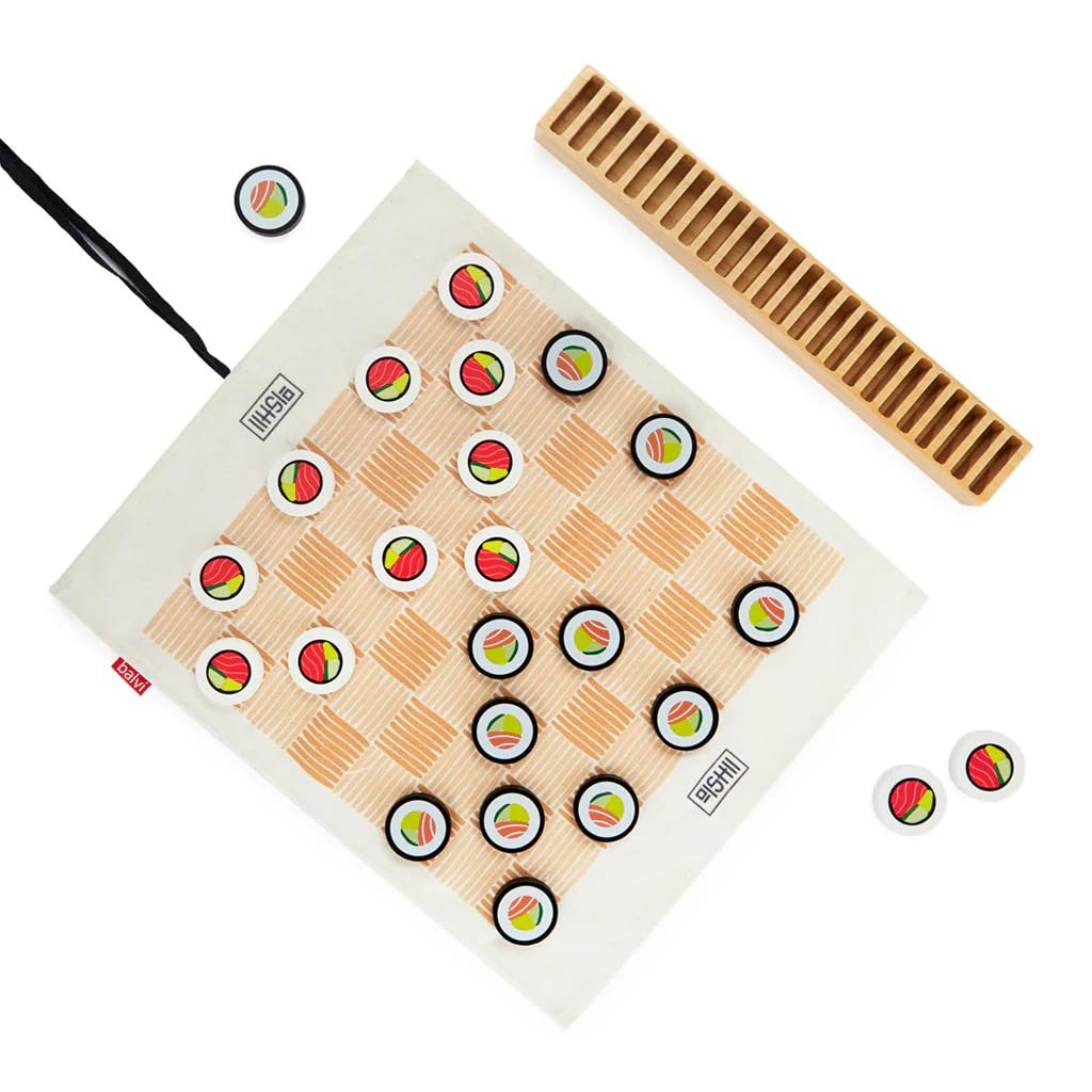 Balvi Jeu de Dames Damakis Jeu de Dames Classique avec Un Design Original inspiré des Sushis Bois