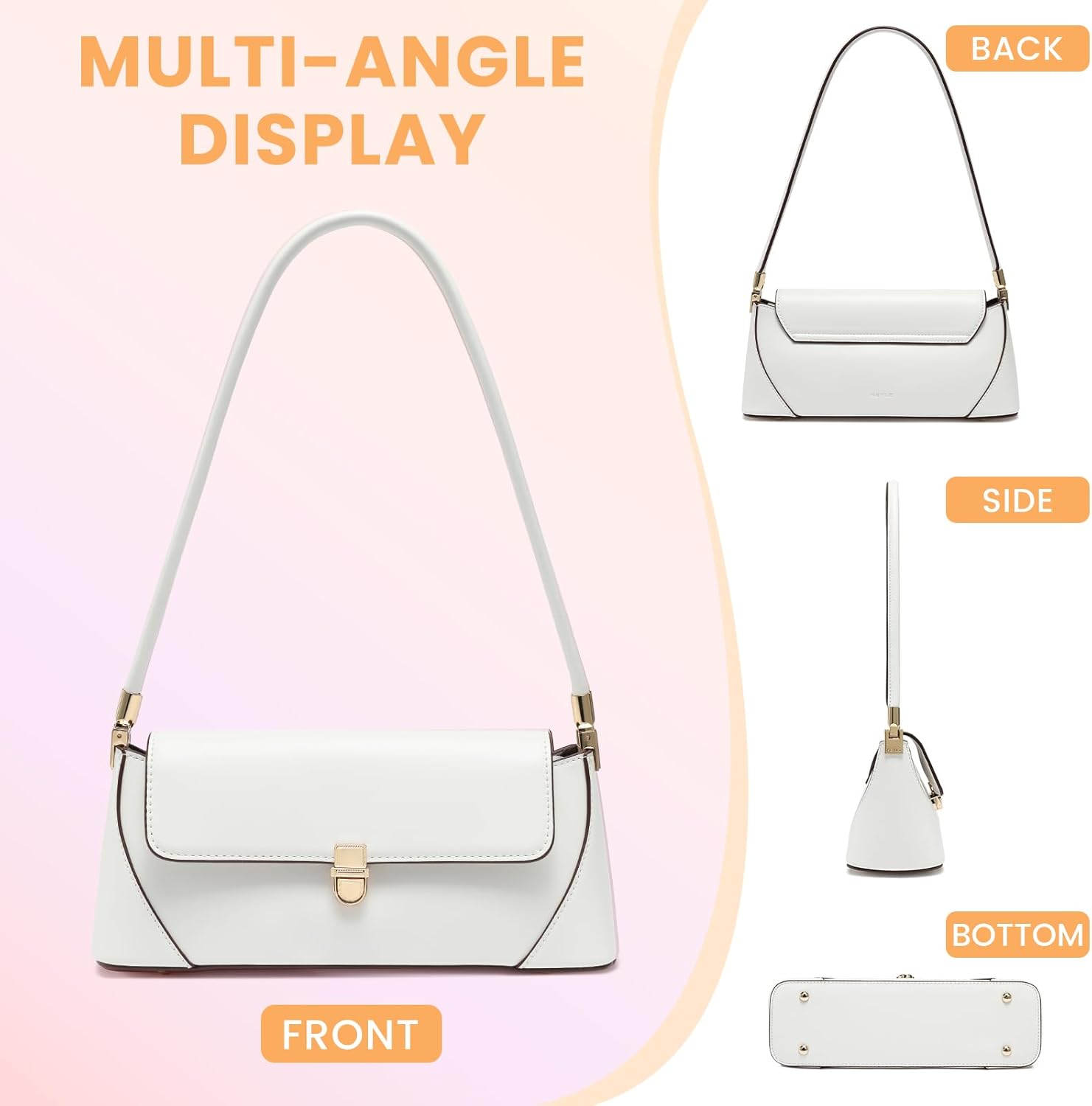 Keyli Vintage Shoulder Bag for Women Retro Classic Handbag Cute Small Purse Fashion Leather Mini Hobo Clutch | Small, Simple, Trendy - Image 5