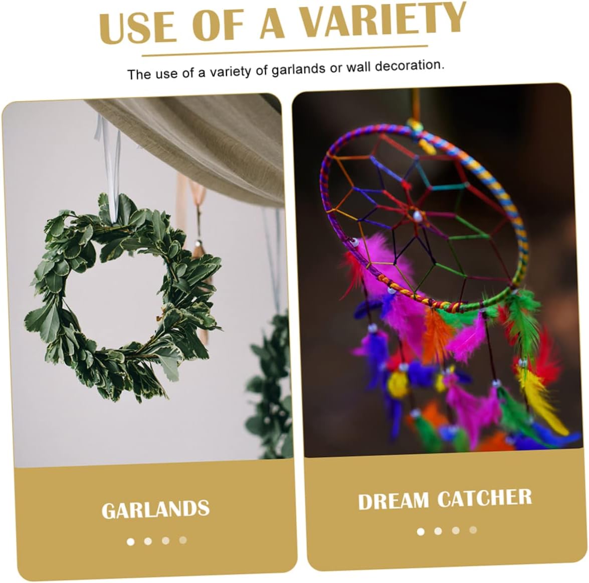 Gold DIY Dreamcatcher Rings 40cm Iron Wreath Circles for Girls for Craft