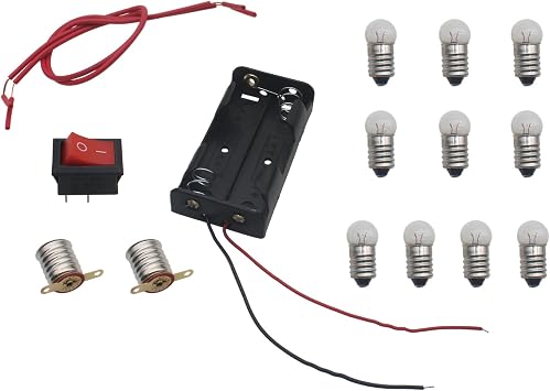 HAJZXH 1 Set Electrical Circuit Experiment Tools Small Bulb Lights Up Basic Electricity Discovery Circuit Starter kit Physics Science Lab Teaching Equipment Kit for Home School Learning and Education