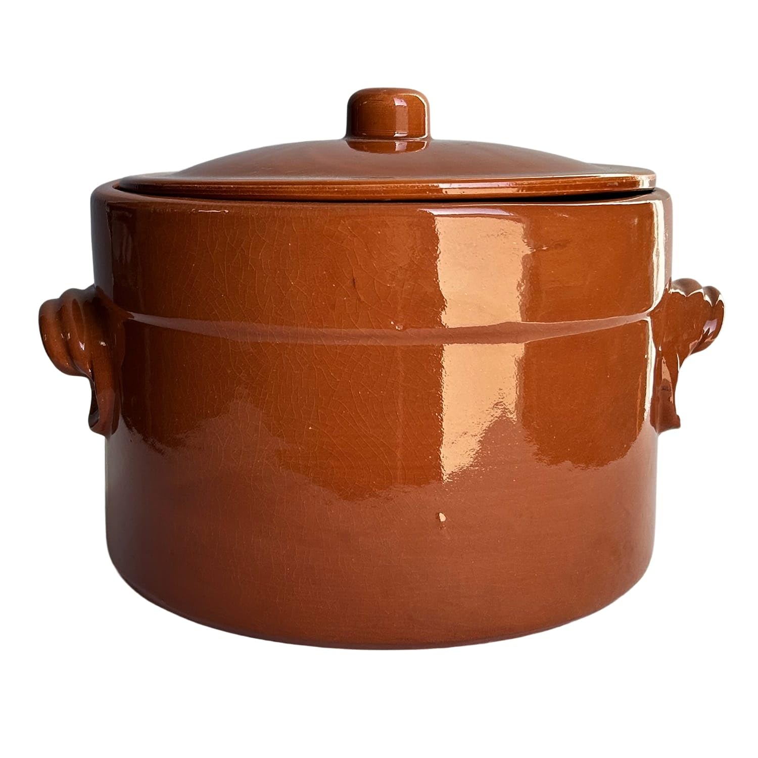 Pentola in terracotta con coperchio Ø 25 cm – Altezza 16 cm – Artigianale per cottura tradizionale 3110251101
