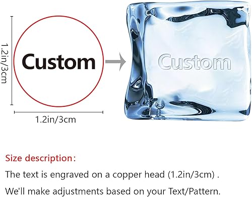 Miniatura 3 de CRASPIRE Sello de cubo de hielo personalizado con mango de latón, imagen de letra, sello de marca de hielo, cabeza de sello extraíble inicial para